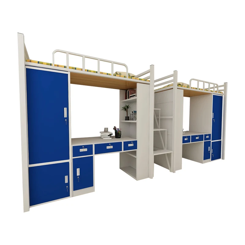 Металлические двухъярусные кровати для экономии пространства в гостиничном общежитии