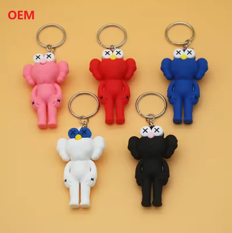 Custom 3D Cute Cartoon Anime Keychain Accessories PVC Trendy Birthday Gift Bag Pendant Kawed Figure Keychain