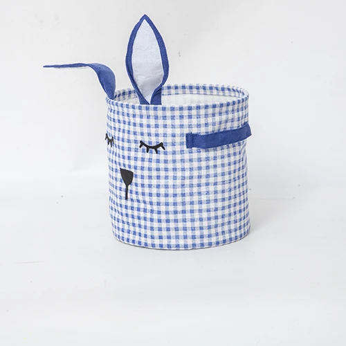 Wholesale Rabbit Ear Seersucker Easter Baskets Easter Bunny Bags Easter Egg Hunt Basket For Kids