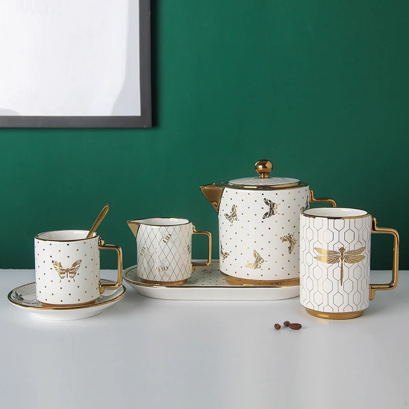 Hot sale high quality custom color 8pcs nordic coffee cuo with saucer for home hotel