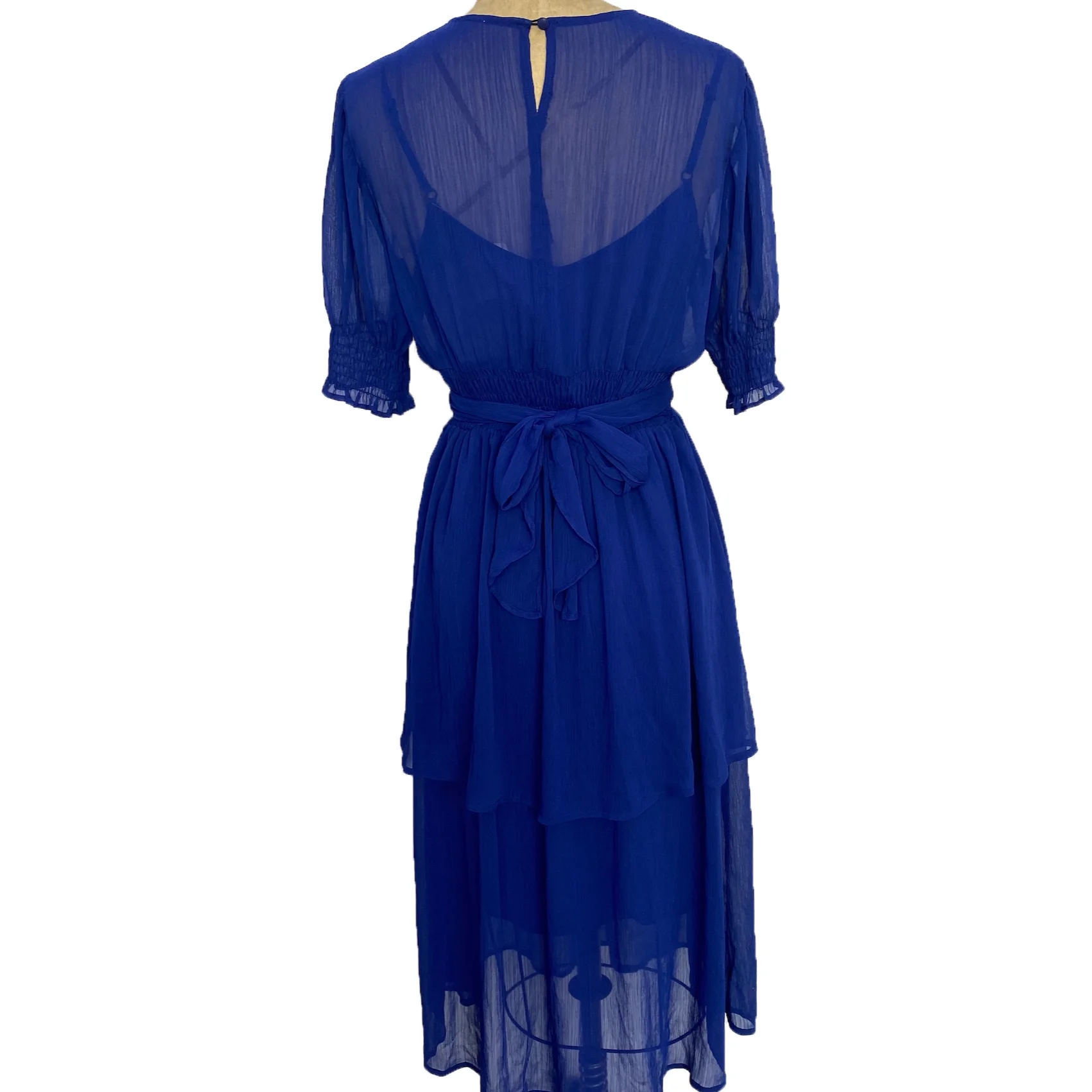 Wholesale fashion casual lady dresses short sleeve belt evening chiffon dresses