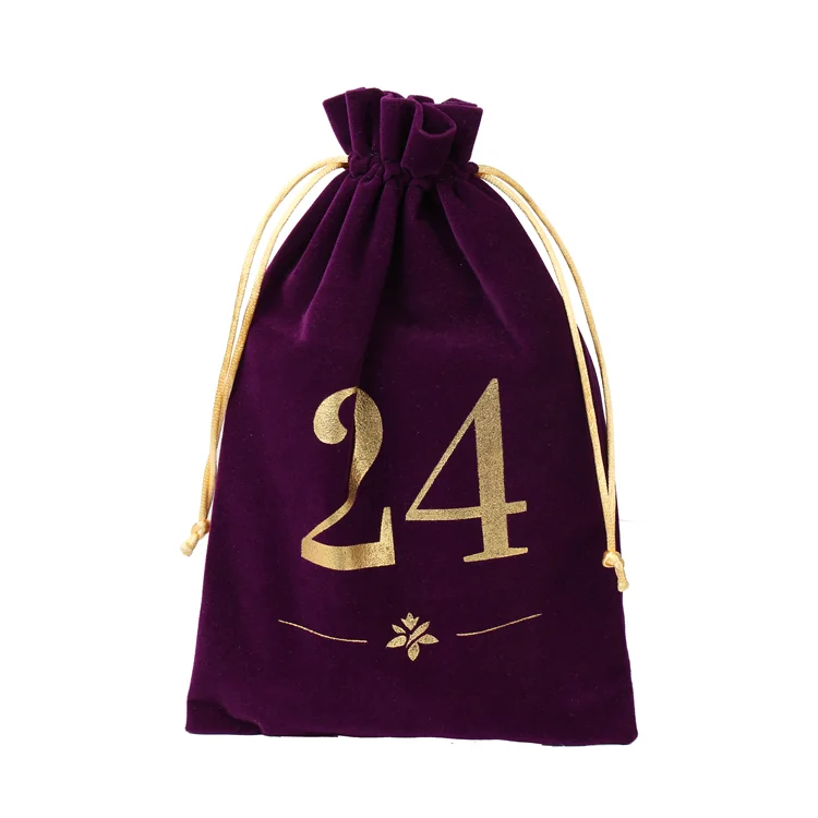 Custom Printed Small drawstring bag Promotional Velvet Jewelry Packaging Bag Luxury Gift Pouch Velvet Bag