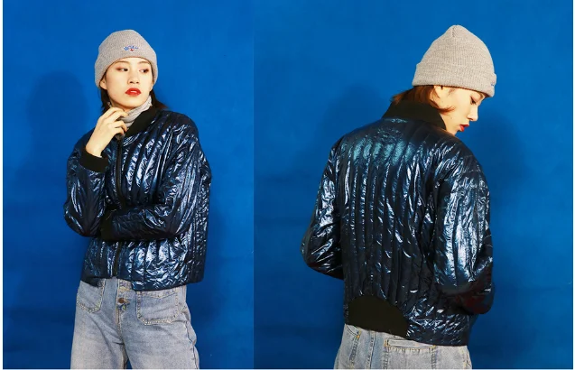 Hot sale crinkle nylon taffeta PU coating fabric for down jacket