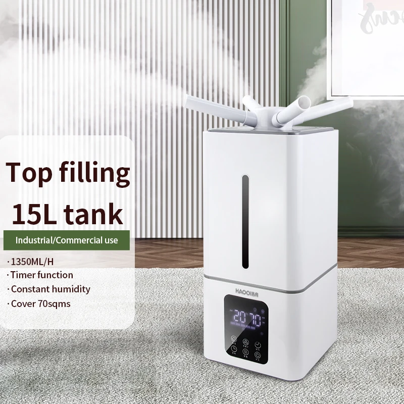 ultrasonic atomization industrial commercial Air Purifier Humidifier with 13L Large Water Capacity 3 pcs Atomizers Mist Maker