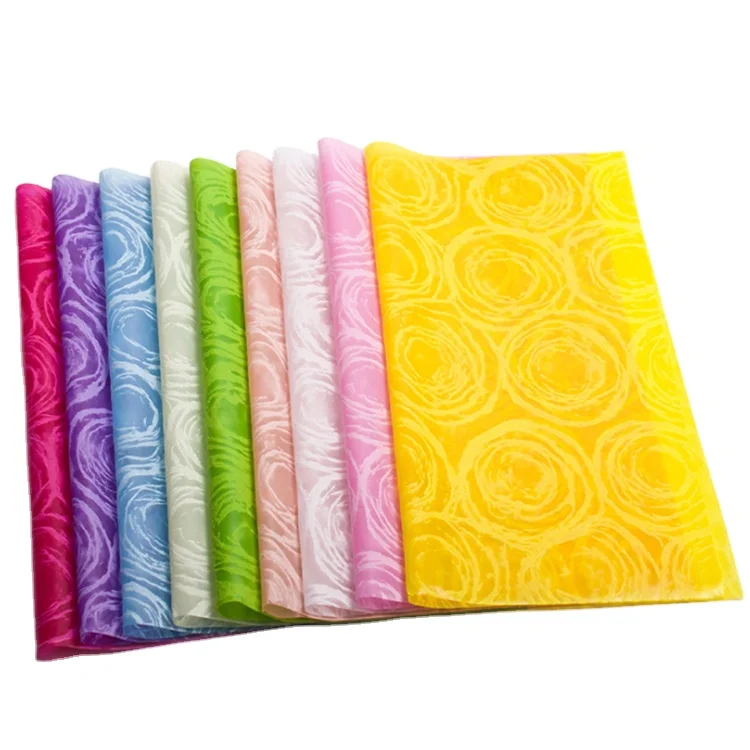 Color Polypropylene Staple Fiber Non Woven Fabric Colorful PP Acid Break Material  korean floral wrapping paper