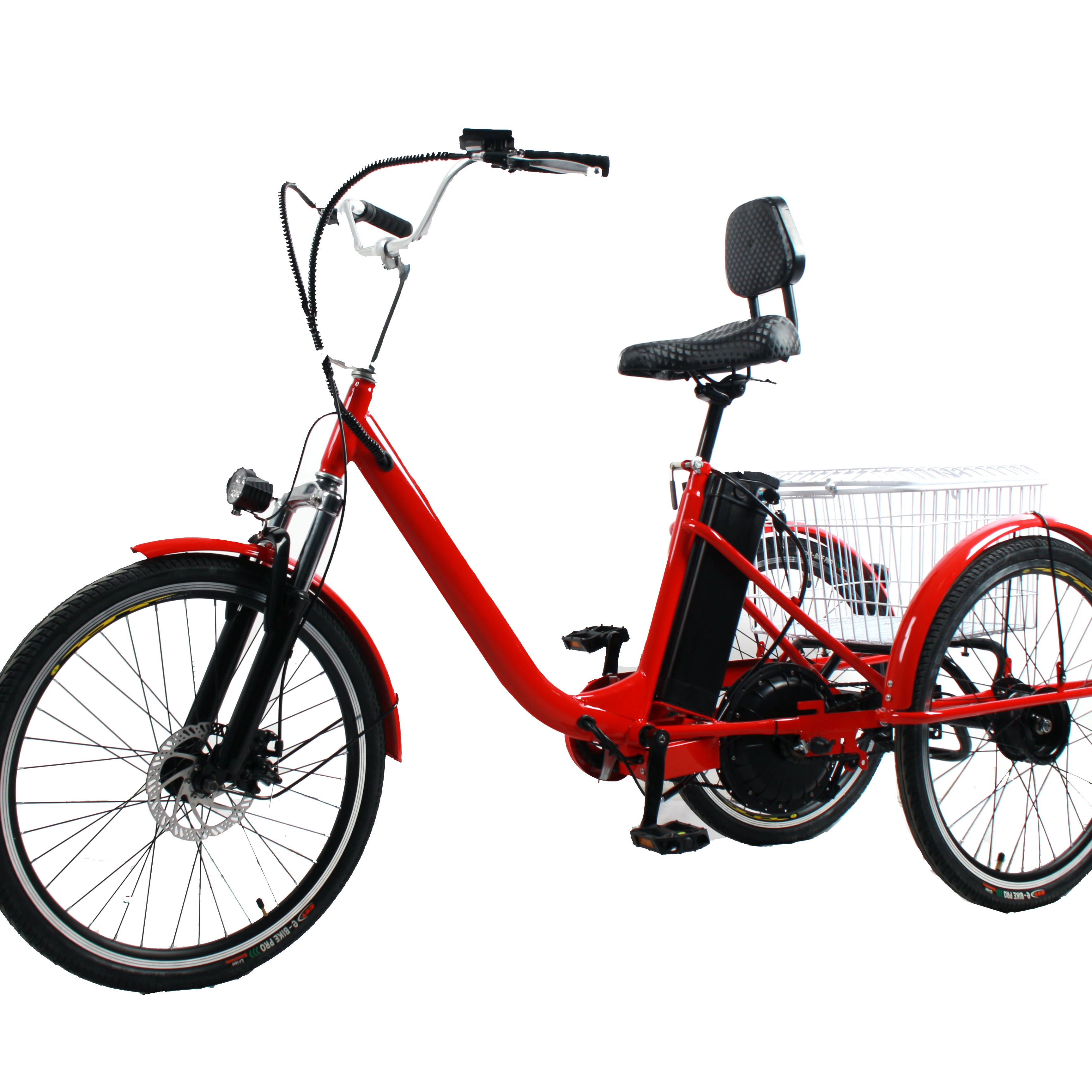 Customized tricycle 250w36v Bike Delivery Carts for Sale Open Size Leather Seat Body Steel tricycle 20inch  electric trike