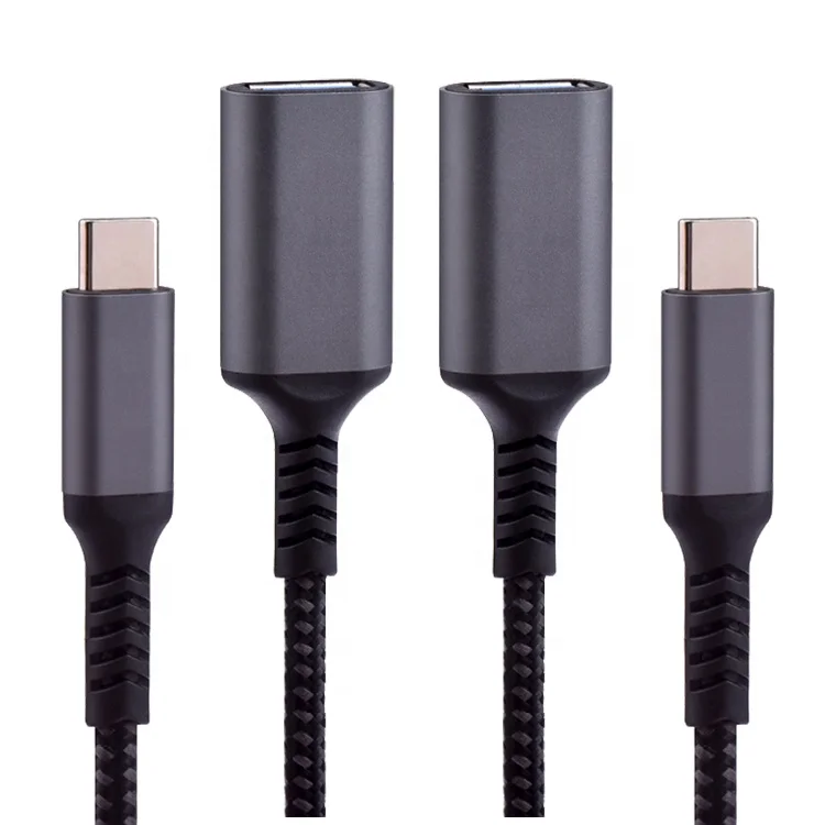 Темно-серый алюминиевый сплав 2A Usb Type C к гнезду адаптер OTG кабель для жесткого диска