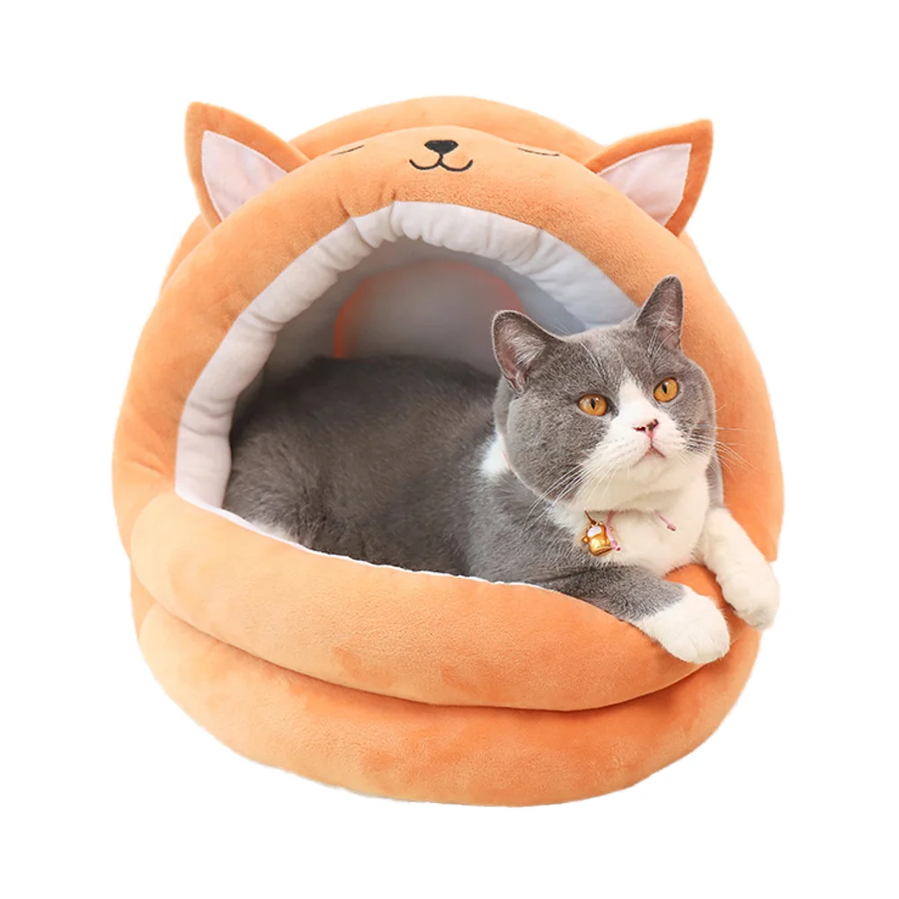 Cute Pet Bed Warm Soft Japanese Bite-Resistant Cloth Nest for Small Medium Sized Dogs PP Material for Deep Sleep