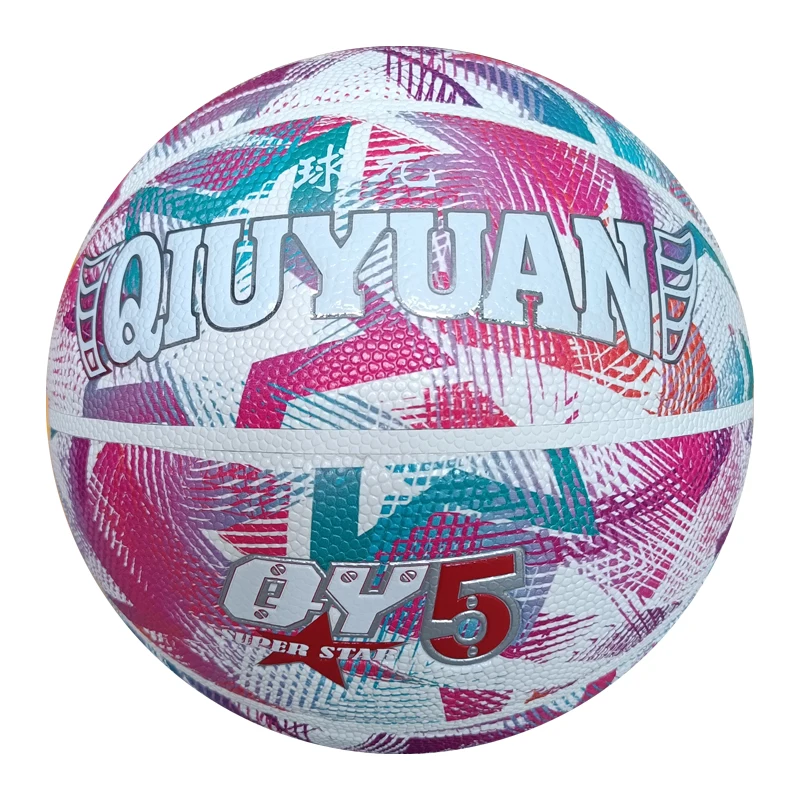 Allover print PU basketball indoor outdoor entertainment new design 2023 hot sale sporting accessories basketball balls