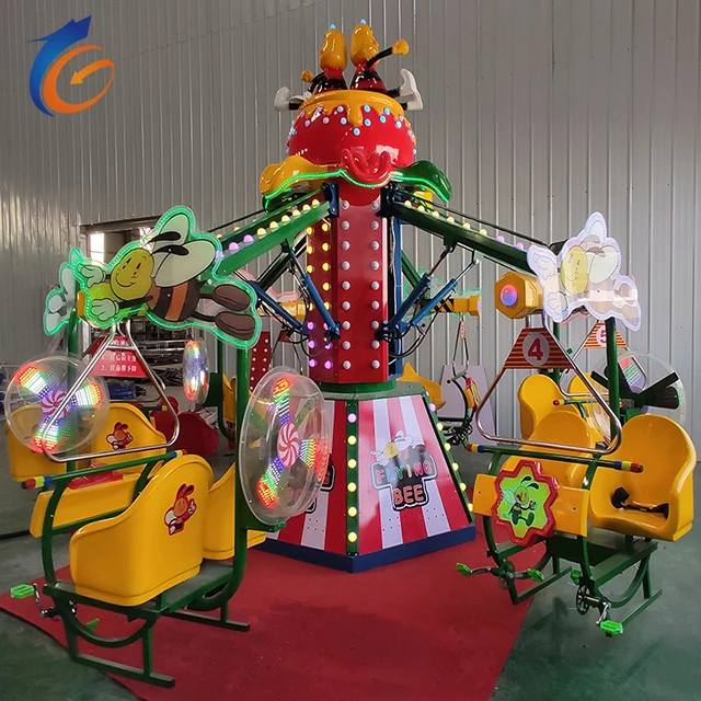 Funny fun fair playground ride self copntrol equipment for kids self control bee bicycle rotating machine