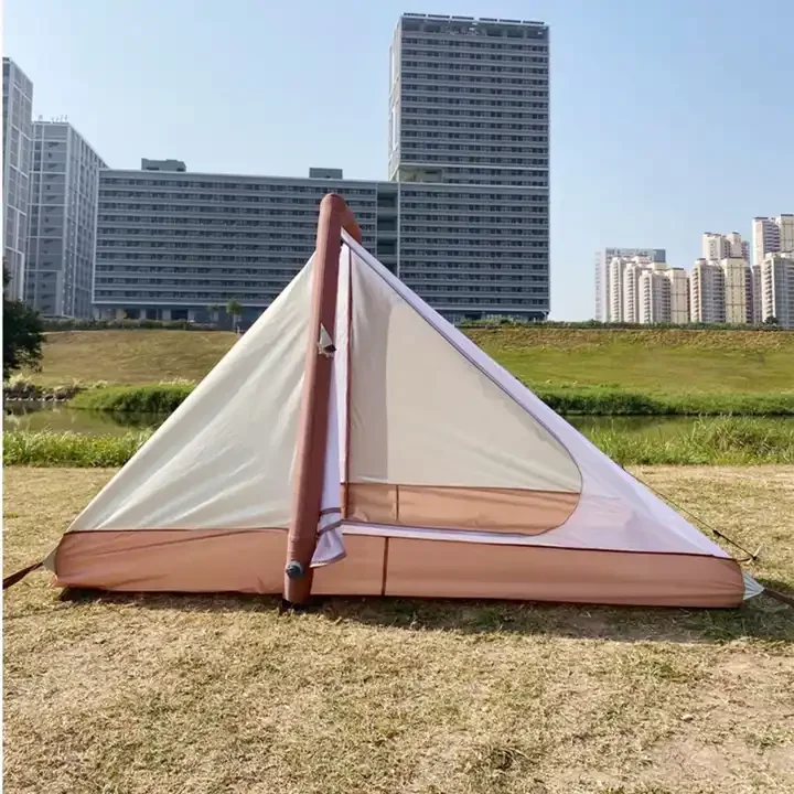 Bilayer Small PVC Inflatable Bracket Waterproof Outdoor Camping Tent For Two People In All Seasons