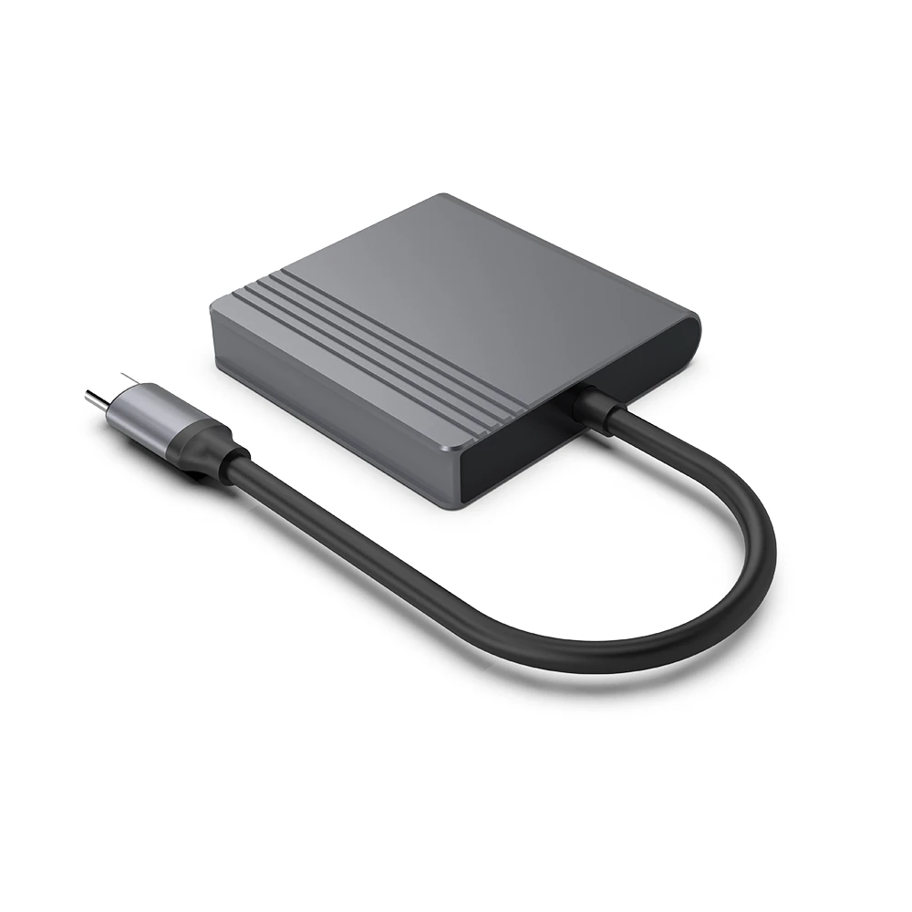 2 in 1 Type C hub to dual HD video converter,Laptop usb c to dual hdtv adapter 4K 60k