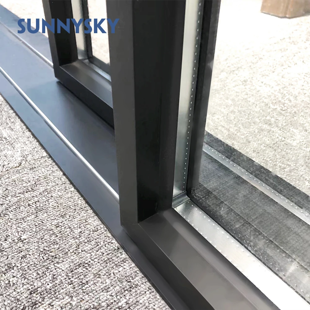 London Wholesale Price Soundproof Energy Star Aluminum Fire Rated Triple Sliding Glass Door in Patio  Wall