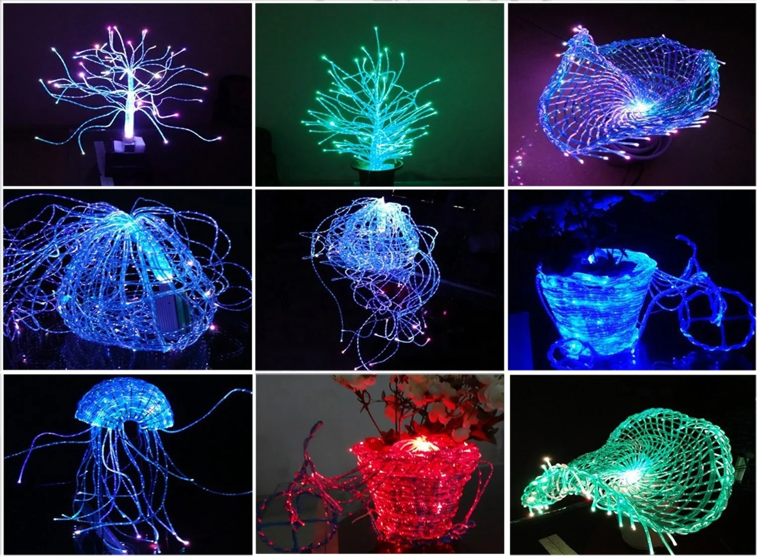 Multi-core 0.75mm sparkle light droplight optical fiber with clear sheath for interior fiber optic waterfall curtain lighting