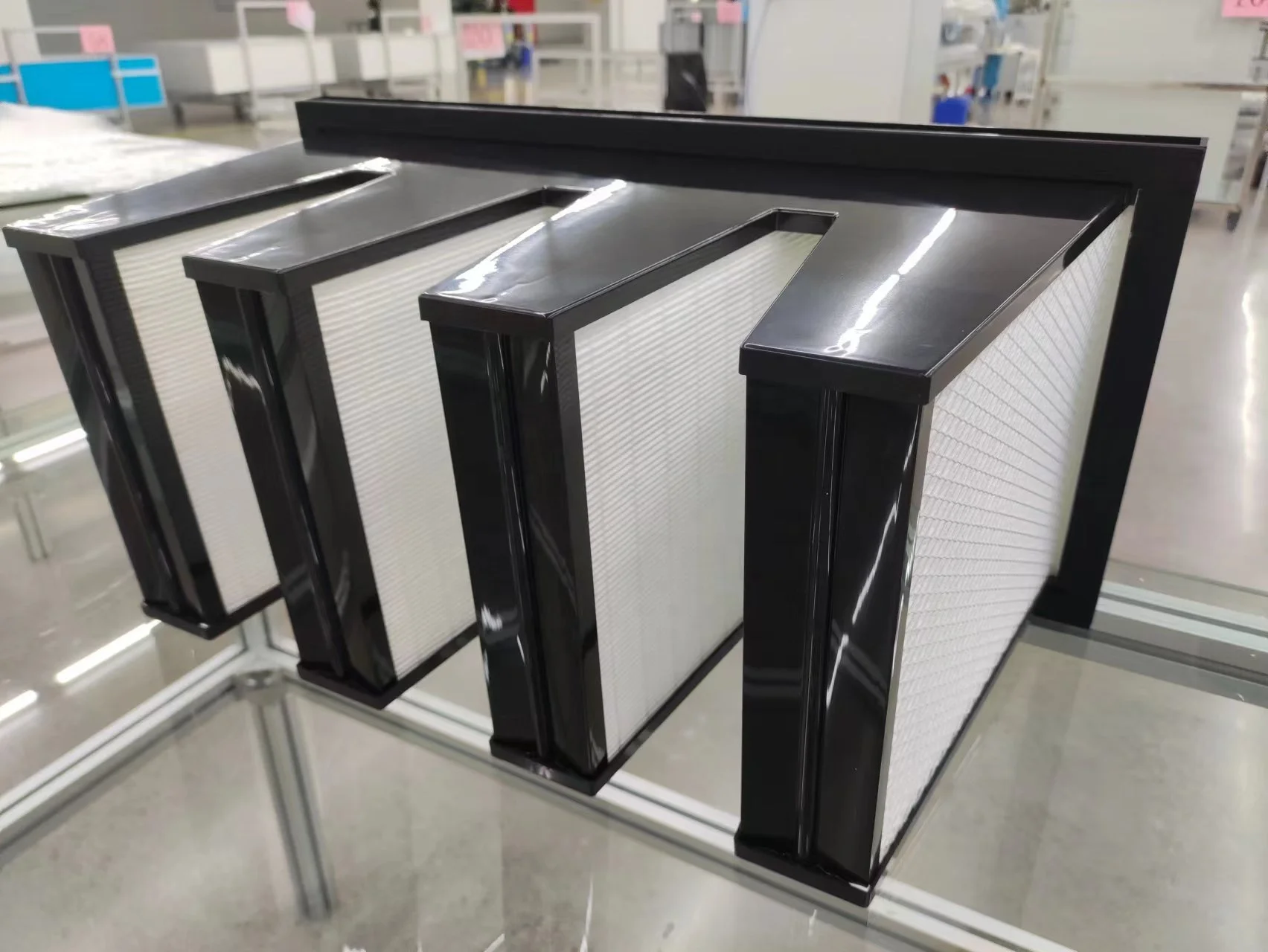High Efficiency Industrial Air Purifier F8 F9 V Cell HEPA Air Filter New Condition Core Media High Quality Fiberglass Bank