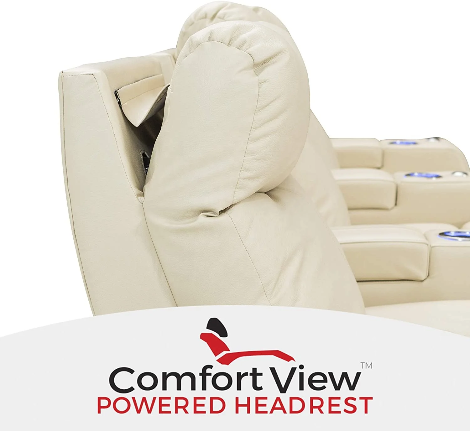 Geeksofa Morden Home Theater Power Electric Recliner Seating With Tray Table Headrest