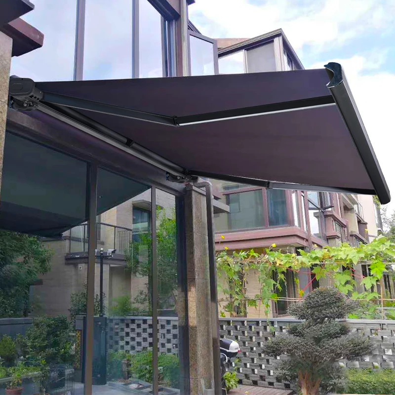 Aluminum Waterproof Retractable Roof System Tent Outdoor Motorized Gazebo Full Cassette Balcony Canopy