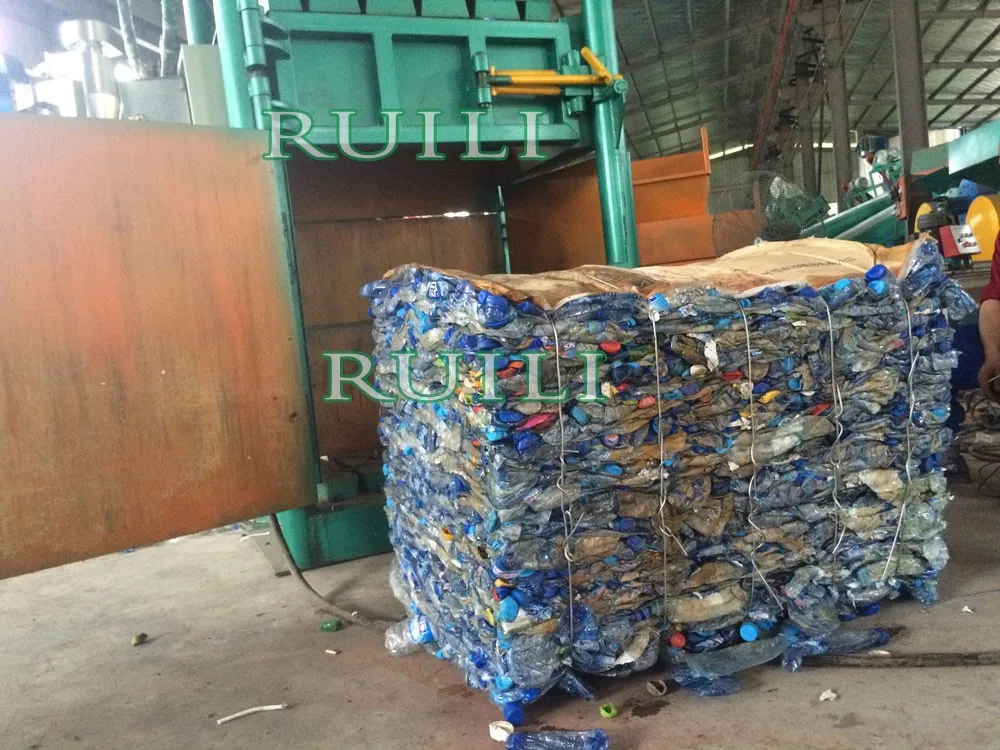 waste plastic paper carton film bags cans packing baler machine
