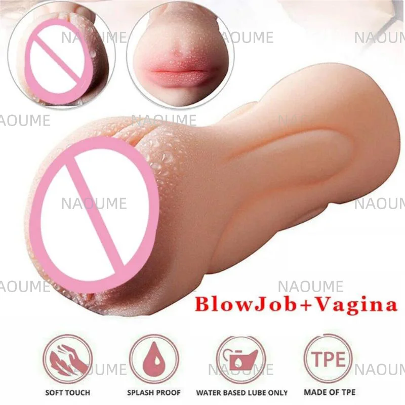 Hot Sale Realistic Vagina Male Masturbator 2 in 1 Sex Toy mouth and vagina Pocket Pussy masturbation Cup Adult Sex Toys For Men