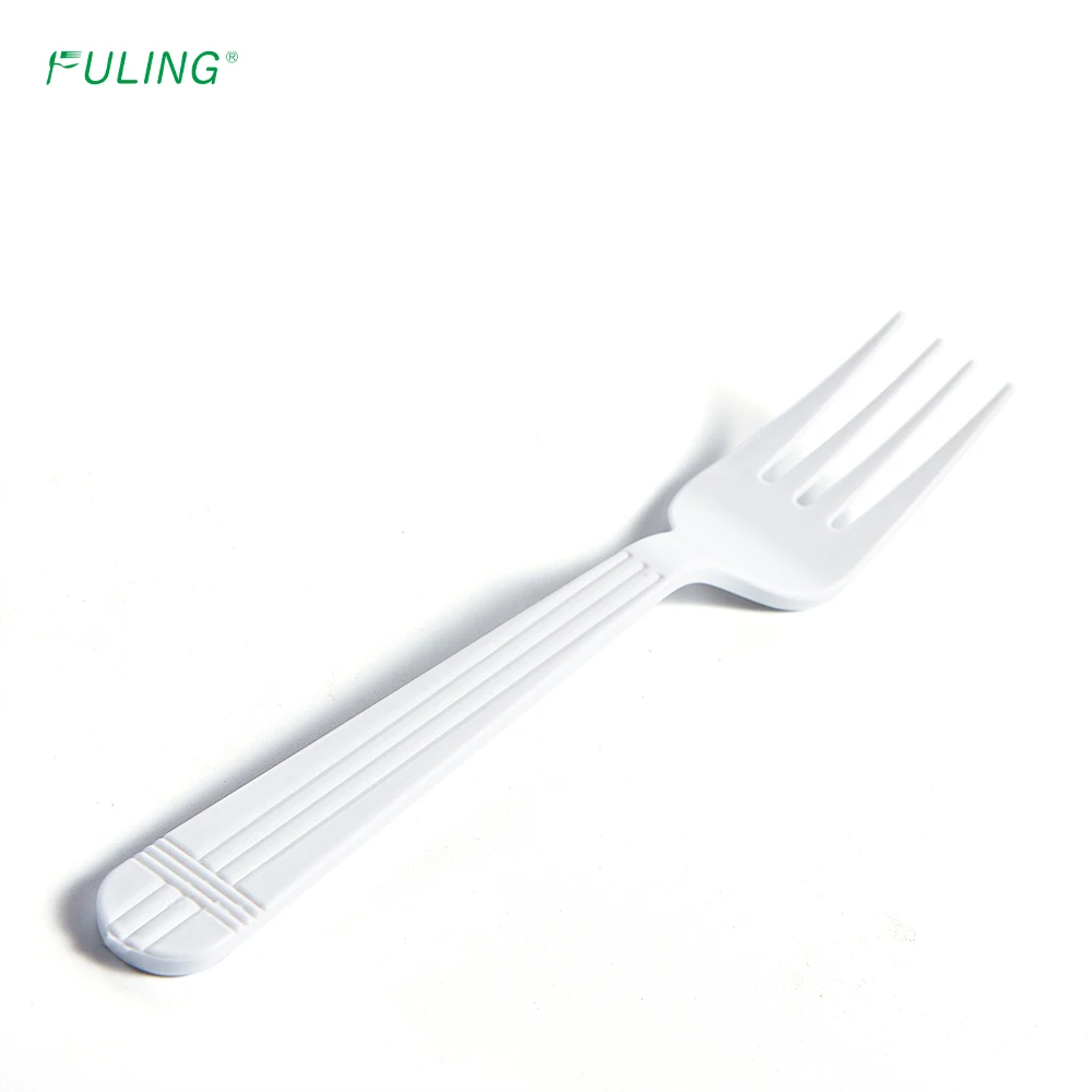 FULING Heavy Duty  Tableware Plastic Forks Disposable Cutlery 4.5g PP PS Material Plastic Fork Wrapped