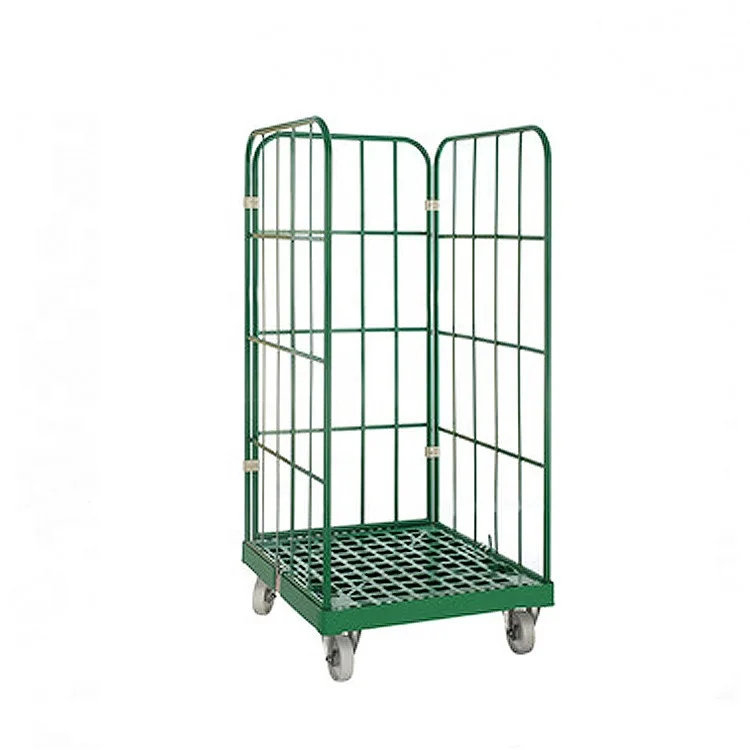 Китайский производитель, распродажа, складной транспортный Worker, Проволочная сетчатая рулонная клетка для белья на колесах для супермаркета