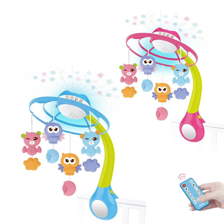 Kidsmelody RC Projection Toy Musical Bed Bell Hanger Baby Crib Mobile For Infant