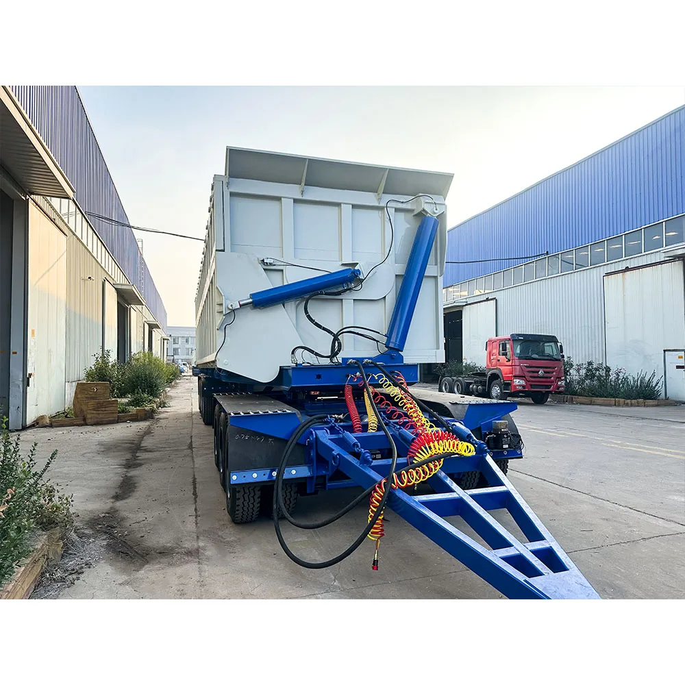 3 Axles 4 Axles Side Tipper Dump Semi Trailers Hydraulic Tilt Dump Trailer for Sale