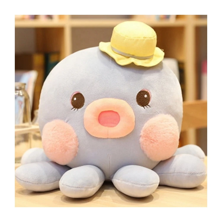 Custom   Cute lovely soft Octopus Plush Stuffed Toy Soft Colorful Cartoon Unzip Toys