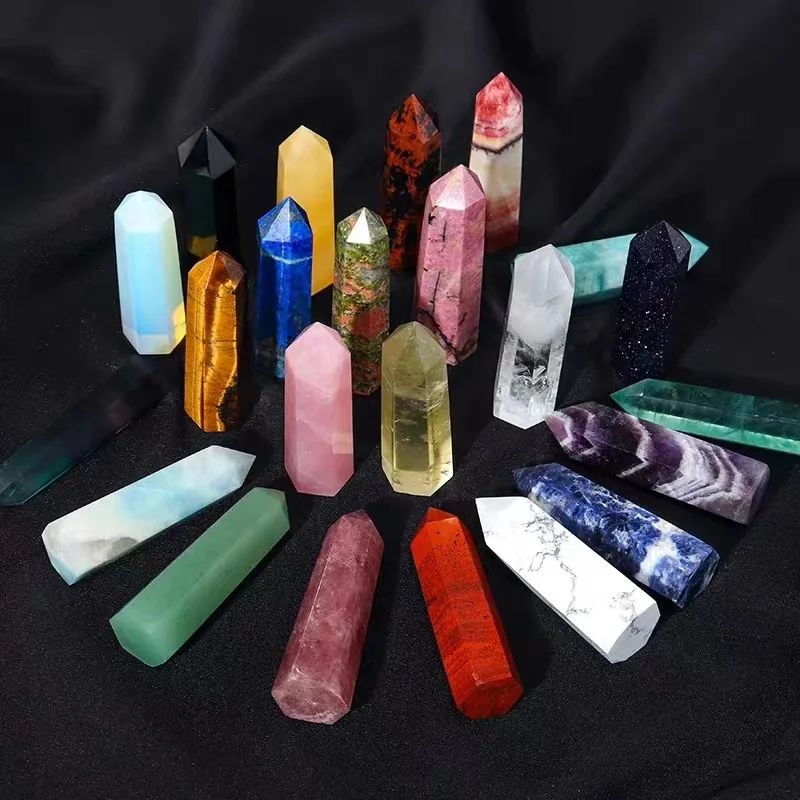 Wholesale Various Natural Crystal Point Amethyst Clear Rose Quartz Crystal Point Wand Healing Crystal Obelisk