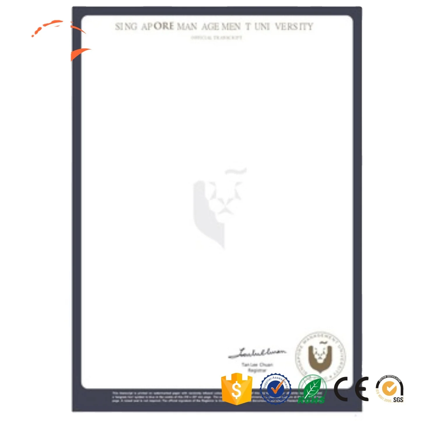 high quality security degree certificate printing paper with watermark anti-fake features