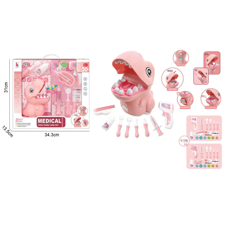 Pink Doctor Kit Role Play Game Pretend Play Toy Medical Tool Set Play Set for Kids