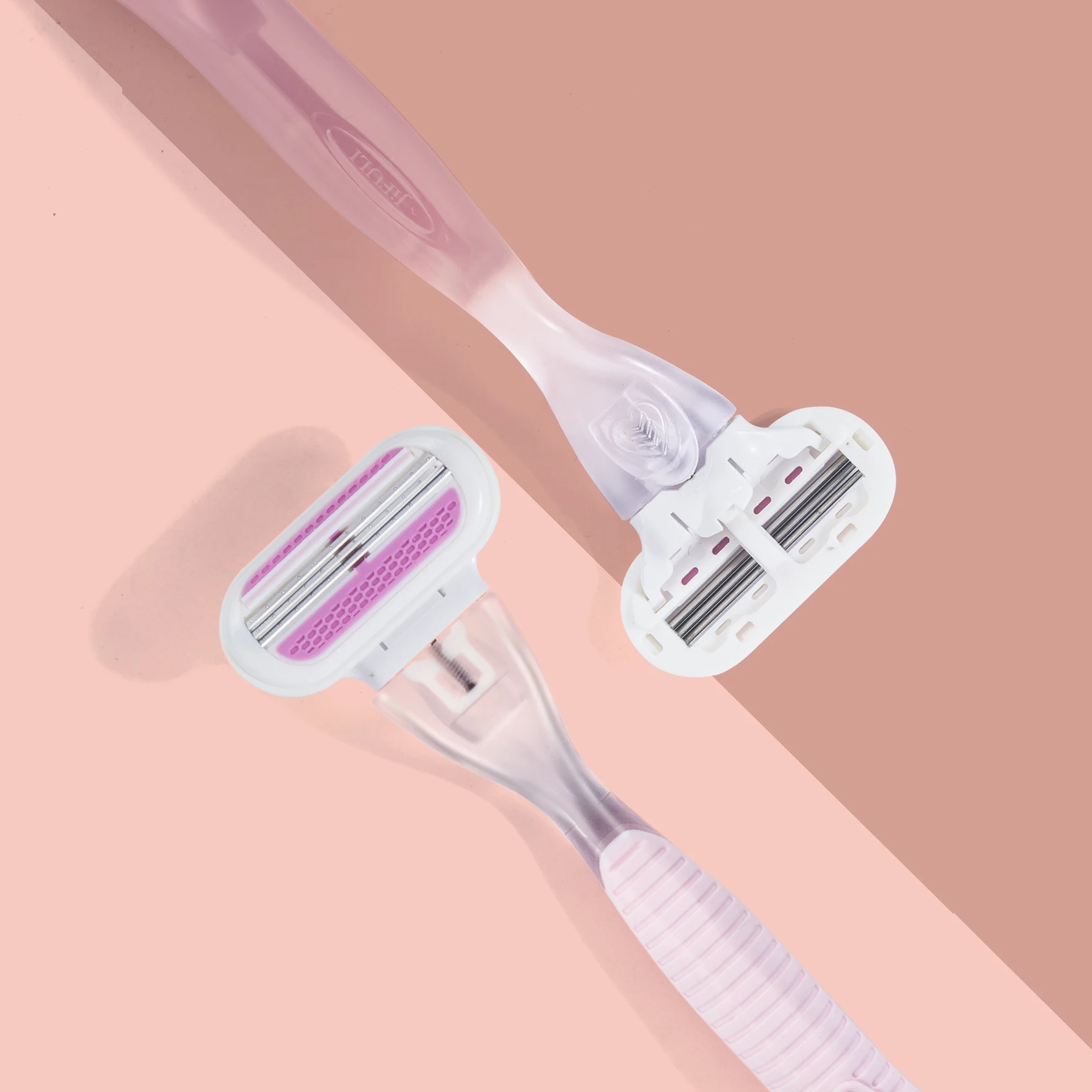 1 Handle 4 Cartridges Replaceable Women Razor High Quality Factory Wholesale Three Layers Hair Remove Razor For Female