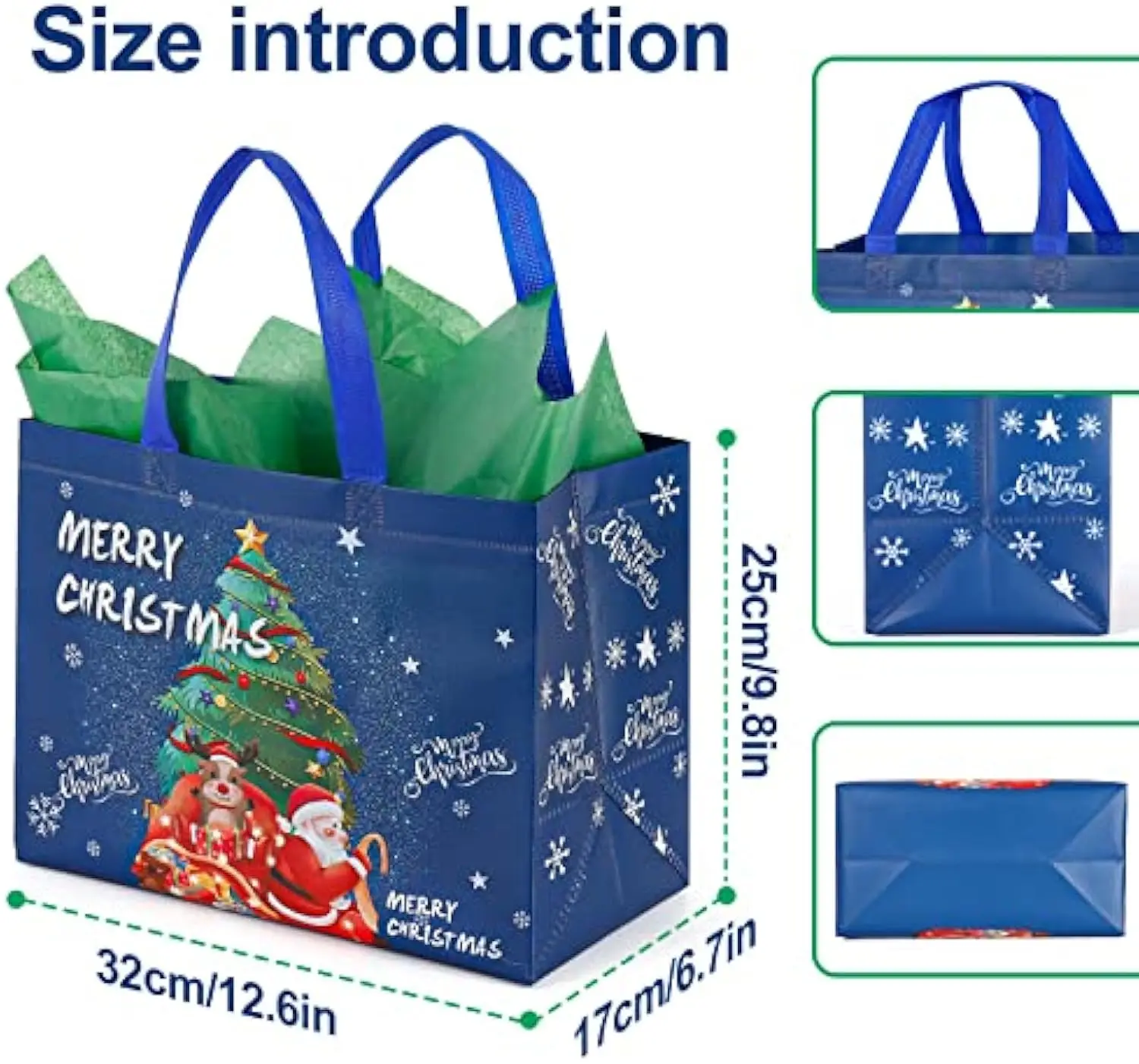 Christmas gift bag PP laminated full color printing non woven custom bag non woven tote bag