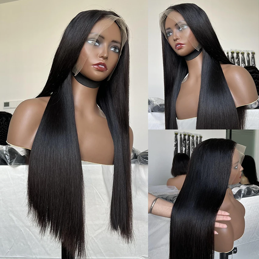 Wholesale 200 Density Wigs Human Hair Lace Front Brazilian HD Lace Frontal Wig Cheap Natural Bone Straight Human Hair Wig