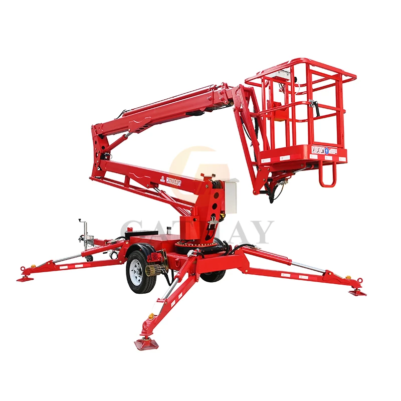 CE certificated 15m 17m 18m towable indoor outdoor electric telescopic boom aerial work platform price