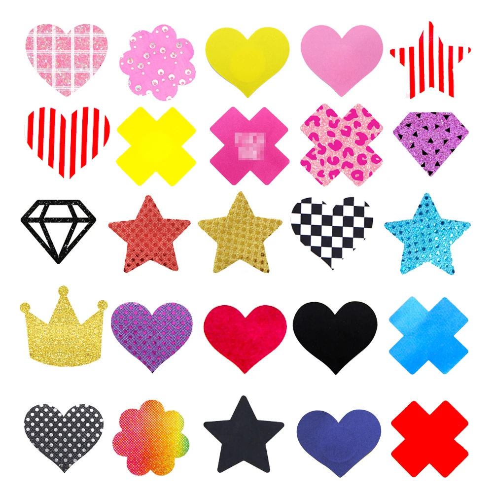 Popular Gradient Color Star Shape Breast Pasties Sexy Disposable Nipple Cover Sticker