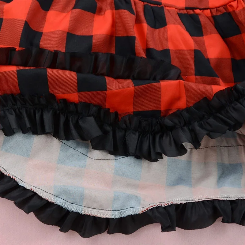 Baby Girls Beautiful Princess Dress Fall  Wholesale Plaid Patterns And Long Sleeve Dress For Young Girls