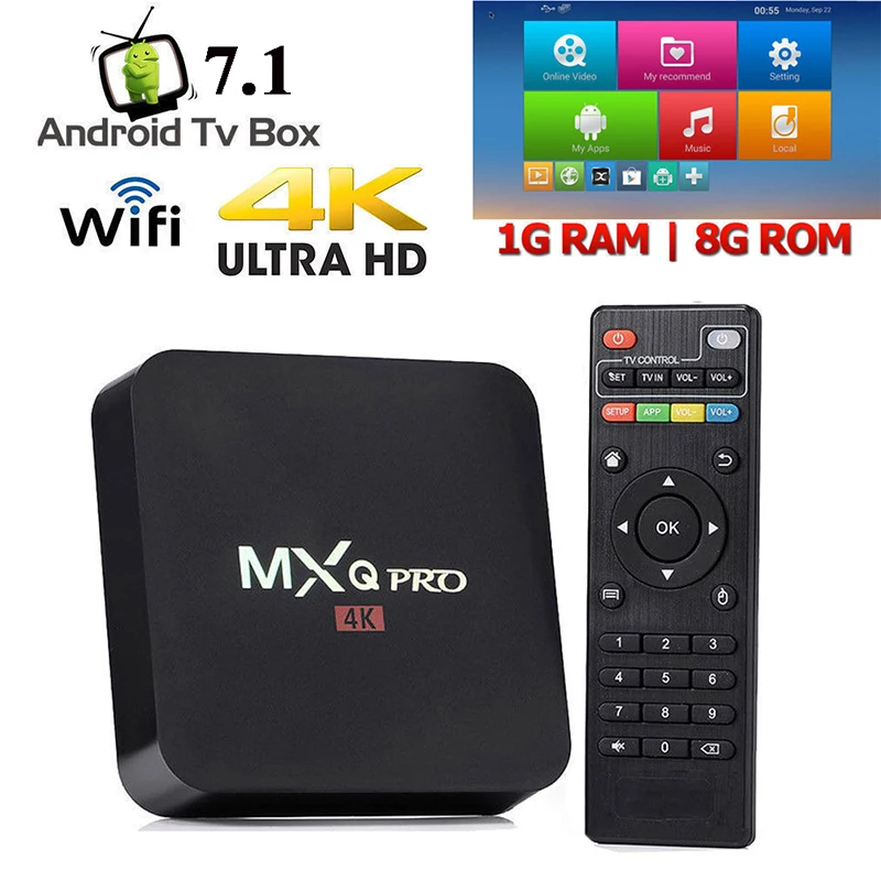 
MXQ pro 4K Android 7.1 Smart TV Box 4K HD 3D 2.4G WiFi RK3229 Quad Core Media Player Smart Android TV Box 