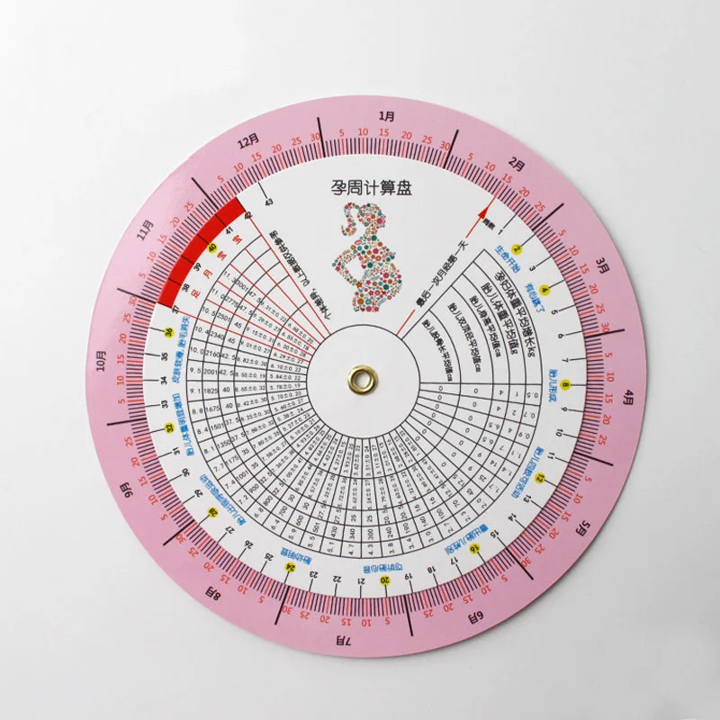 High quality wholesale Pregnancy Due Date Calculator Wheel Plastic Medical Round Pregnancy Calculator Wheel