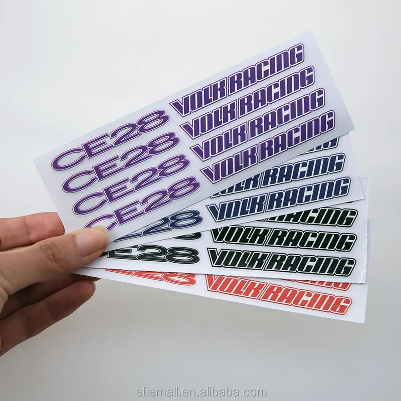 ETIE PVC vinyl waterproof transparent sticker car wheel rim volk racing car wheels custom tire decals