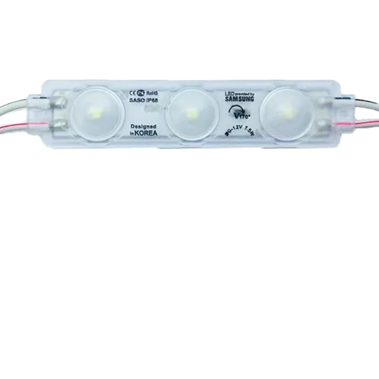 3leds DC12V 1.5W Samsung Injection Customs Made White PVC case for Signage Waterproof Led Module Light