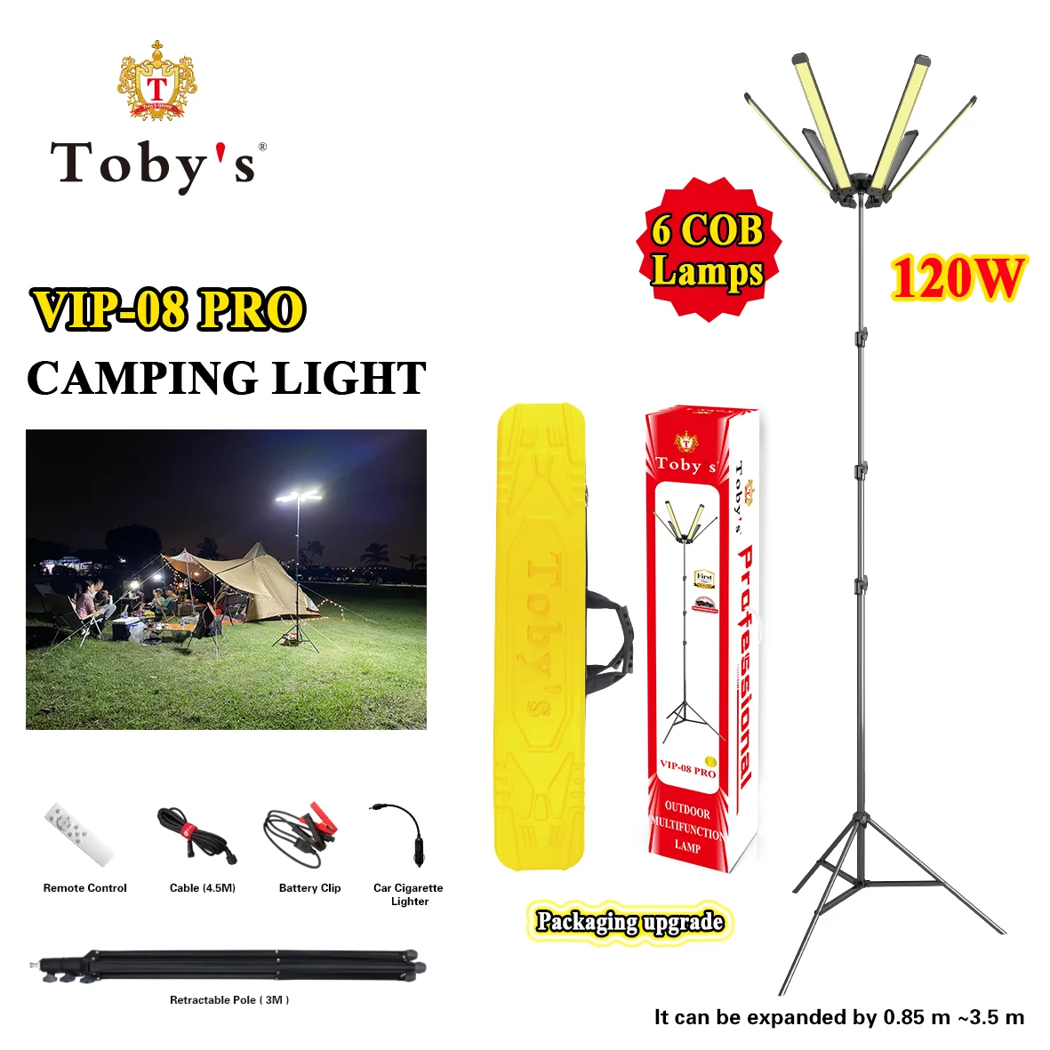 12V/220V COB Пикник барбекю 5 головок Портативный штатив фабрики пеший Туризм Удочка отдых на природе света