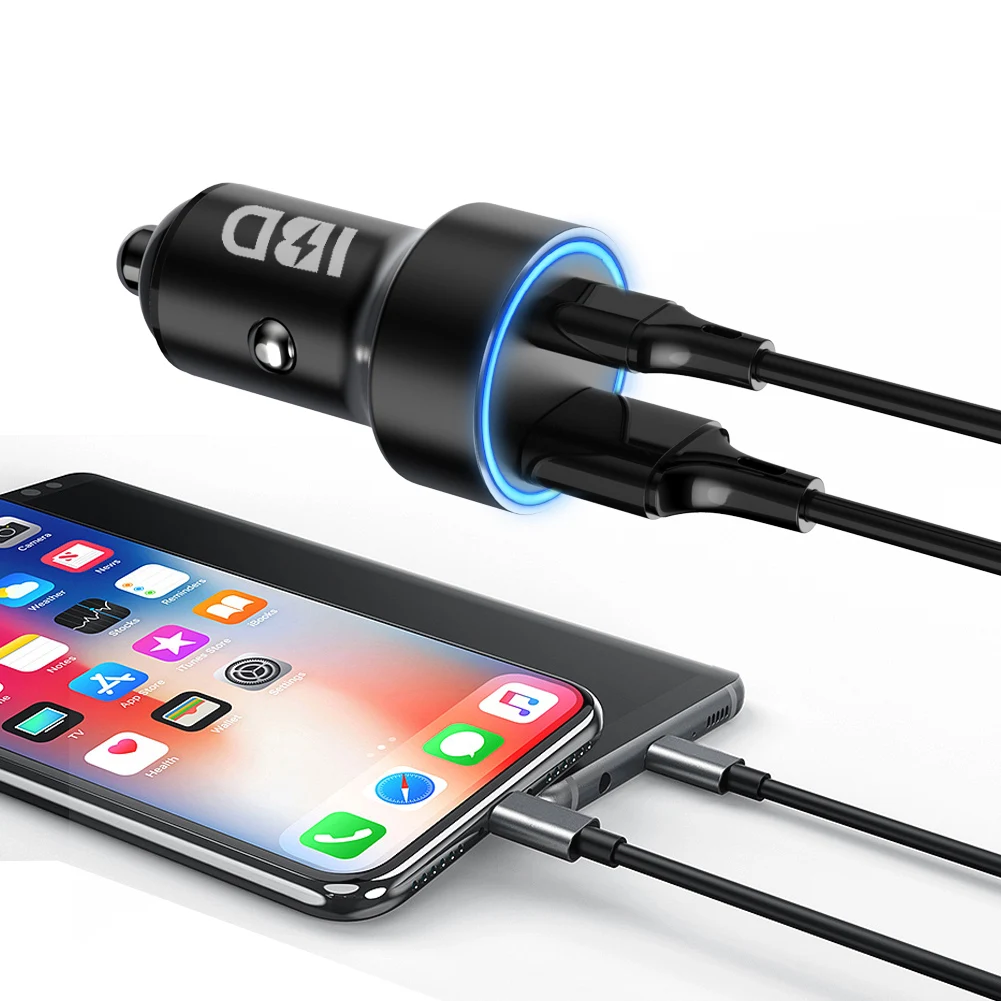 3.0 Dual Usb Car Charger 2 Ports,2 Usb 12V Mini Car Charger Usb Mini,dual Mobile Usb Mi Car Charger Small