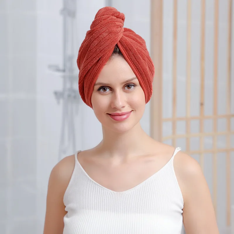 Dry hair hat woman new absorbent quick drying new cute thick shower cap wipe hair dry towel logo
