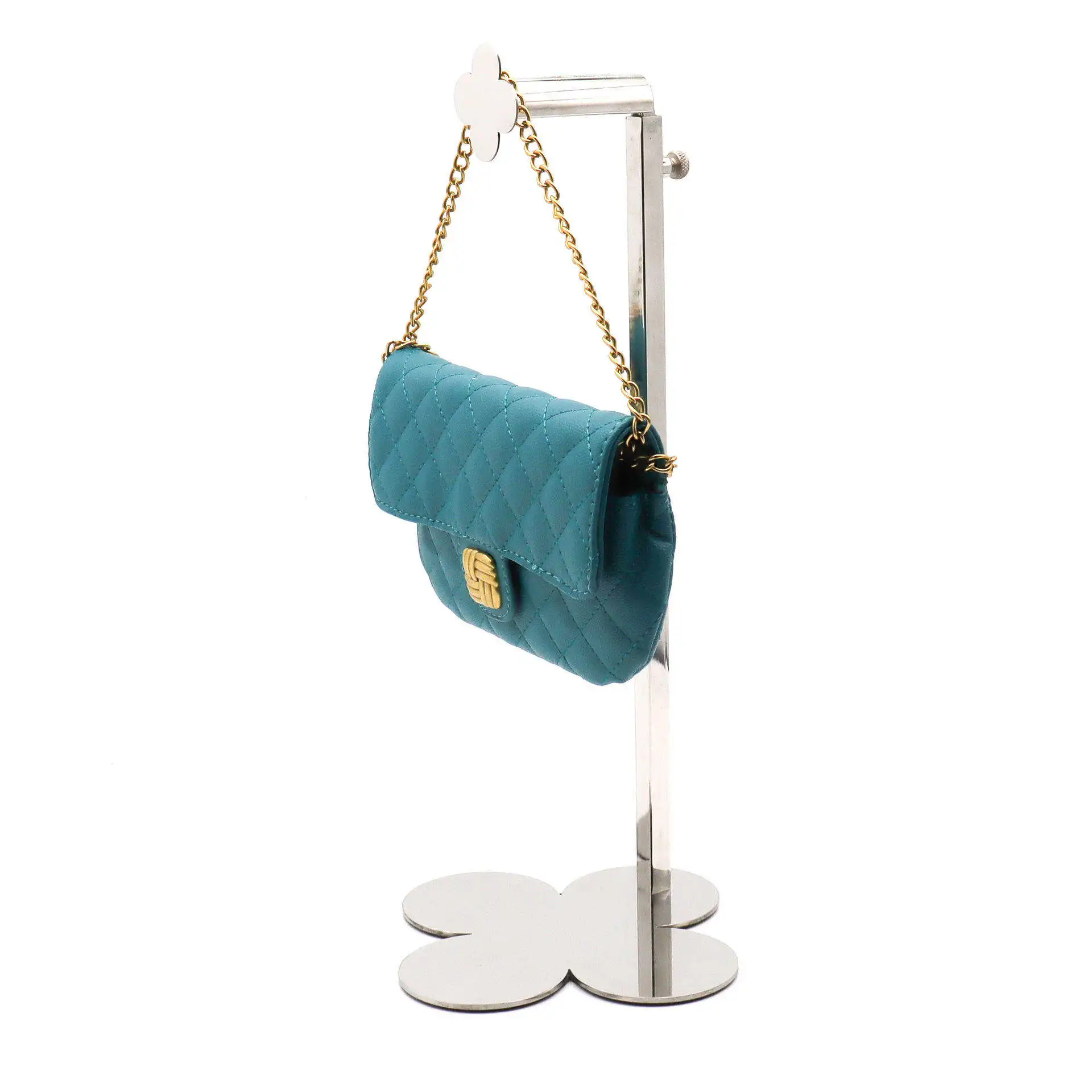 Custom Hanging Handbag Holder Metal Hand Bag Rack Luxury Gold Bag Display Stand for Shop