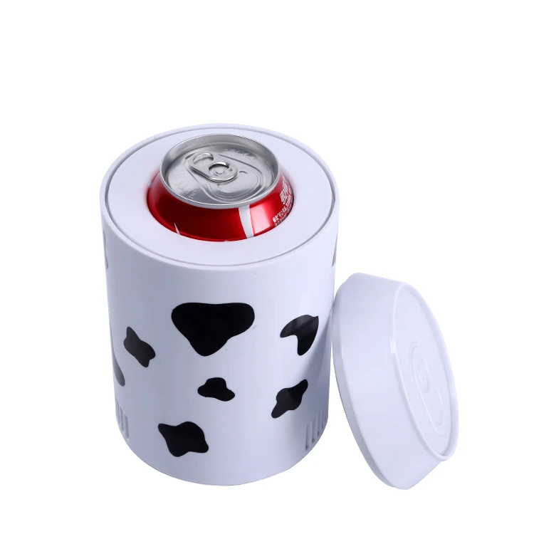 12V 0.5L Round Electric Outdoor Party Can Cooler Mini Fridge for Coke Bottle Beverage Can