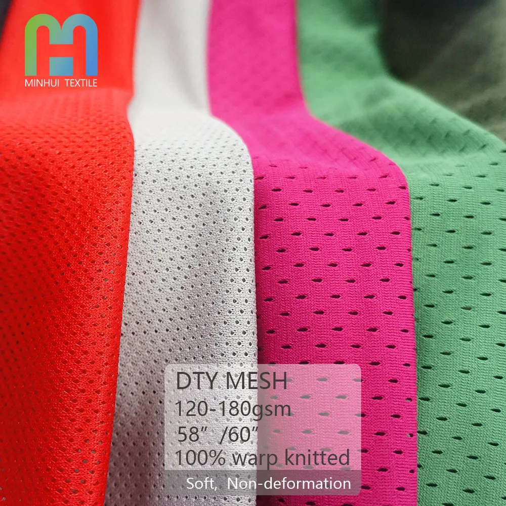 Quick dry sport short fabric 110gsm polyester micro mesh lining fabric dress light weight washed fabric t shirt
