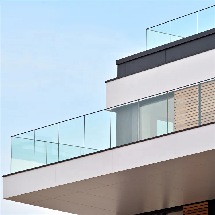 Customized Aluminum U Channel Fence Tempered Laminated Glass Railing Channel For Glass Balustrade