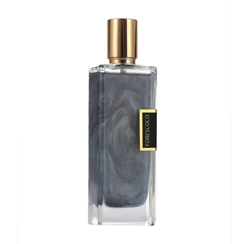 Clear Square 50ml Empty Glass Jasmine Fragrance Gilding Perfume Packaging Bottle