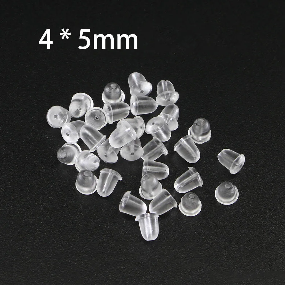 200 Pieces Clear Earring Backs Safety Rubber Bullet Earring Clutch Hypoallergenic